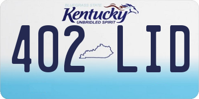 KY license plate 402LID