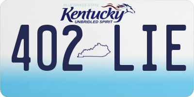 KY license plate 402LIE