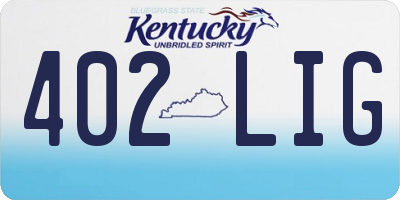KY license plate 402LIG