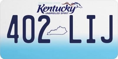 KY license plate 402LIJ
