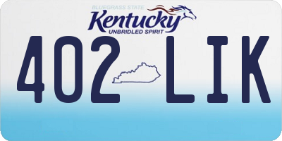 KY license plate 402LIK