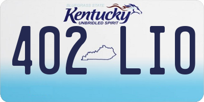 KY license plate 402LIO