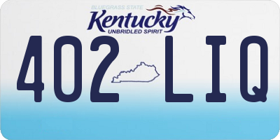 KY license plate 402LIQ