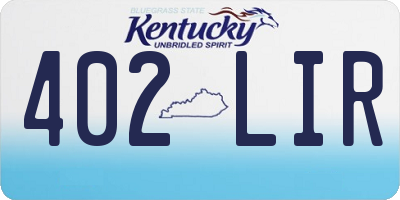 KY license plate 402LIR