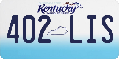 KY license plate 402LIS