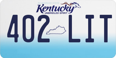 KY license plate 402LIT