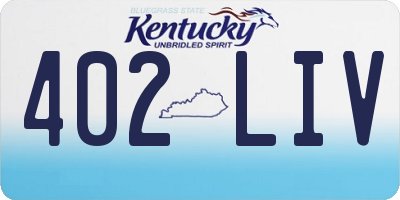 KY license plate 402LIV