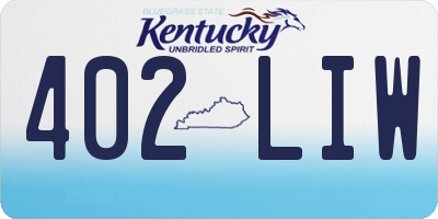 KY license plate 402LIW
