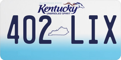 KY license plate 402LIX