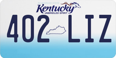 KY license plate 402LIZ