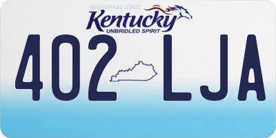 KY license plate 402LJA