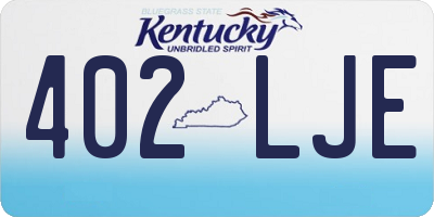 KY license plate 402LJE