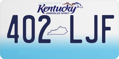 KY license plate 402LJF