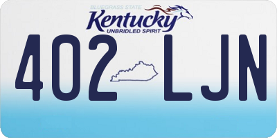 KY license plate 402LJN