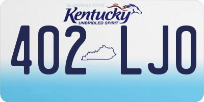 KY license plate 402LJO