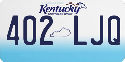 KY license plate 402LJQ