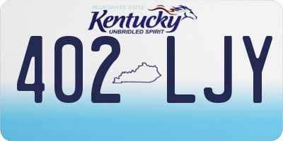 KY license plate 402LJY