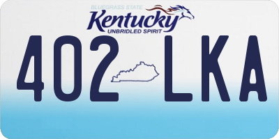 KY license plate 402LKA