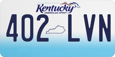 KY license plate 402LVN