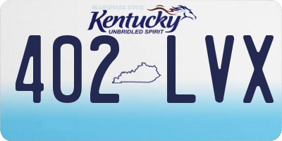 KY license plate 402LVX