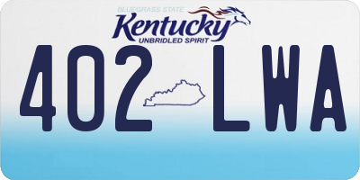 KY license plate 402LWA