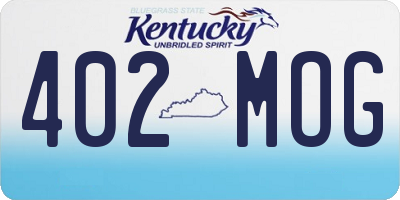 KY license plate 402MOG