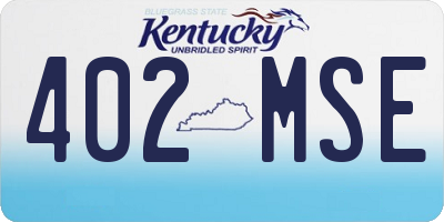 KY license plate 402MSE