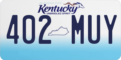KY license plate 402MUY