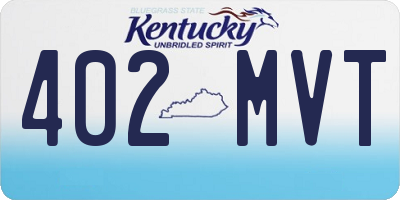 KY license plate 402MVT