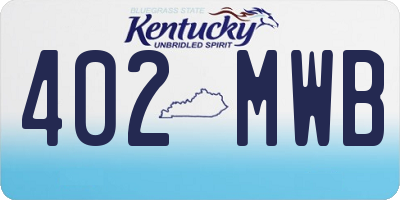 KY license plate 402MWB