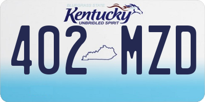 KY license plate 402MZD