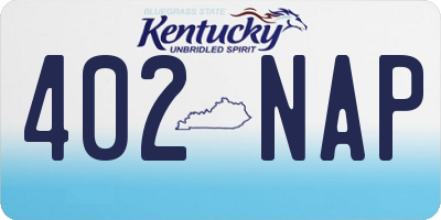 KY license plate 402NAP