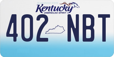 KY license plate 402NBT