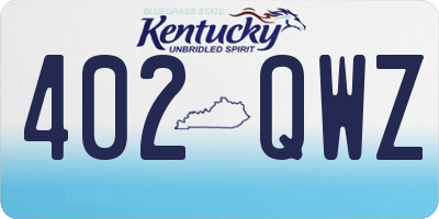 KY license plate 402QWZ