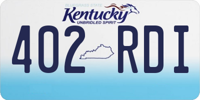 KY license plate 402RDI