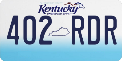 KY license plate 402RDR