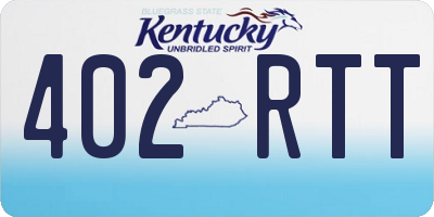 KY license plate 402RTT