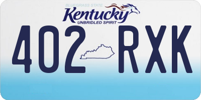 KY license plate 402RXK