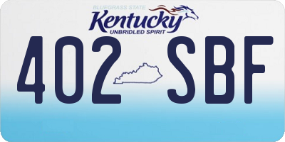 KY license plate 402SBF