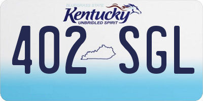 KY license plate 402SGL