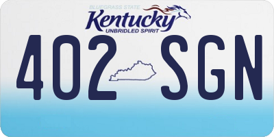 KY license plate 402SGN