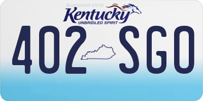KY license plate 402SGO