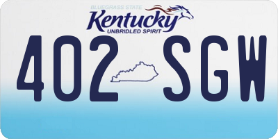 KY license plate 402SGW