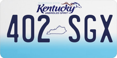 KY license plate 402SGX