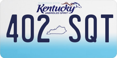 KY license plate 402SQT