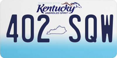 KY license plate 402SQW