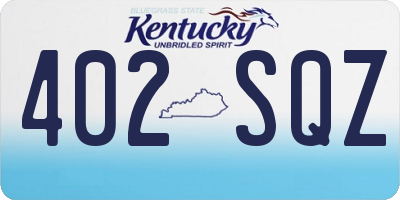 KY license plate 402SQZ
