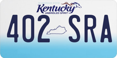 KY license plate 402SRA