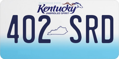 KY license plate 402SRD