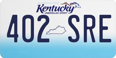 KY license plate 402SRE